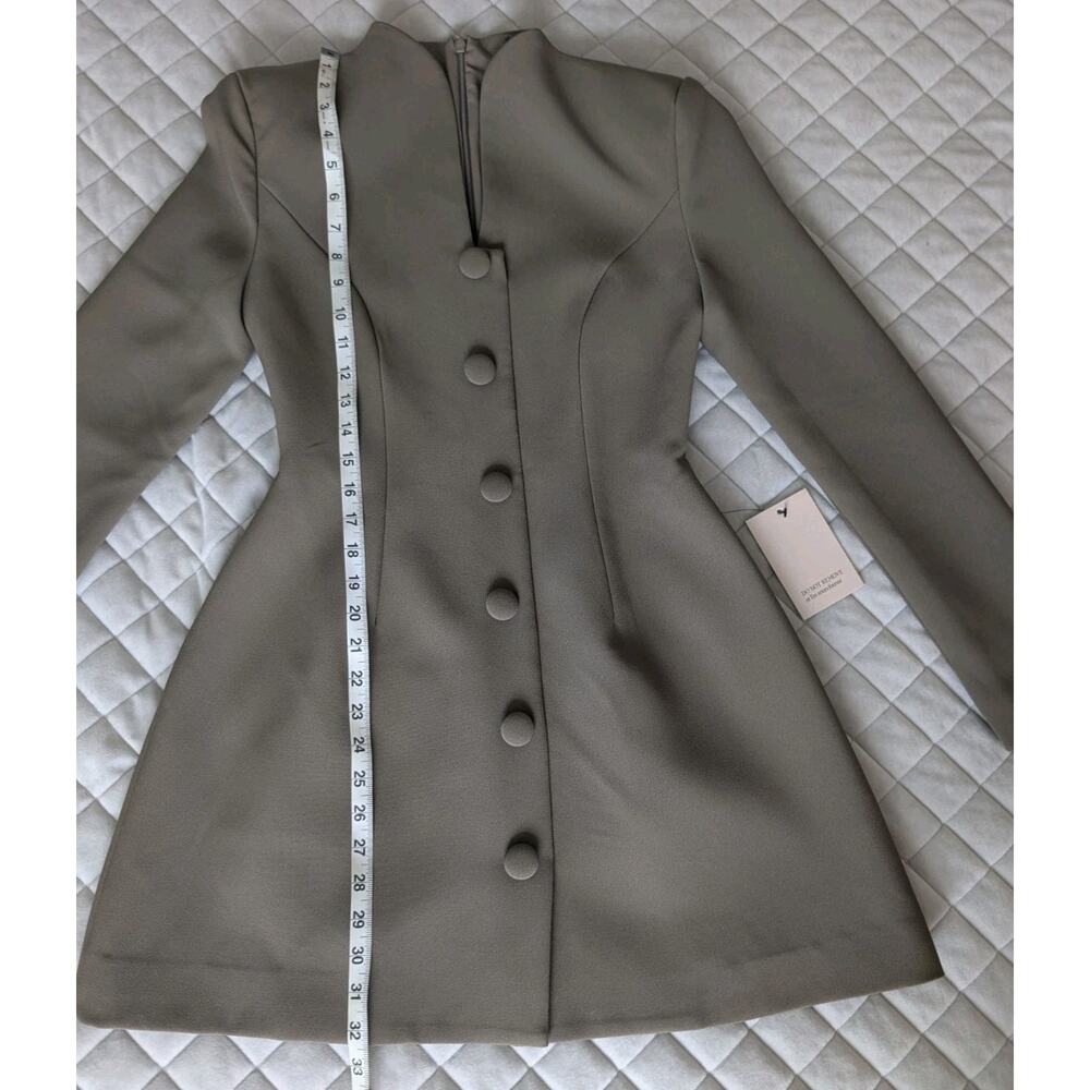 NWT Odd Muse The Ultimate Muse Button Down Mini Dress Long Sleeve Khaki Taupe